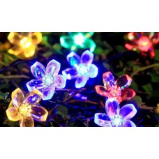 50 LED Multi-Coloured Solar Cherry Blossoms Lights